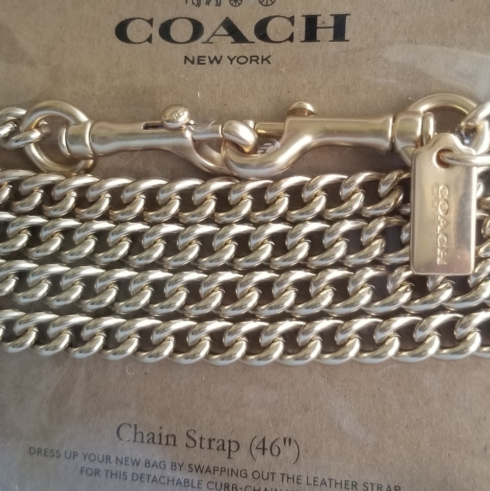 Coach Goldtone Crossbody Chain Replacement Strap Versatile Stylish - Picture 2 of 7